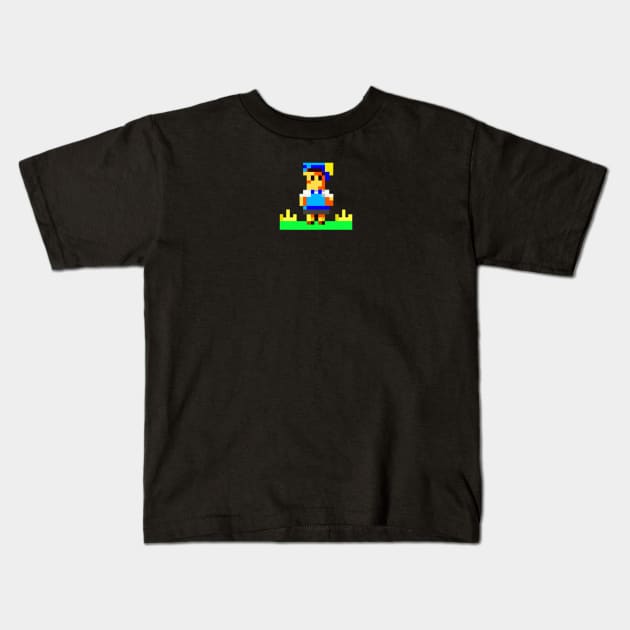 Cartoon drawing pixel Kids T-Shirt by Casteli